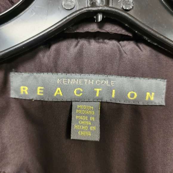 Kenneth Cole Reaction Brown Puffer Down Short Jacket Size Medium - Picture 6 of 7